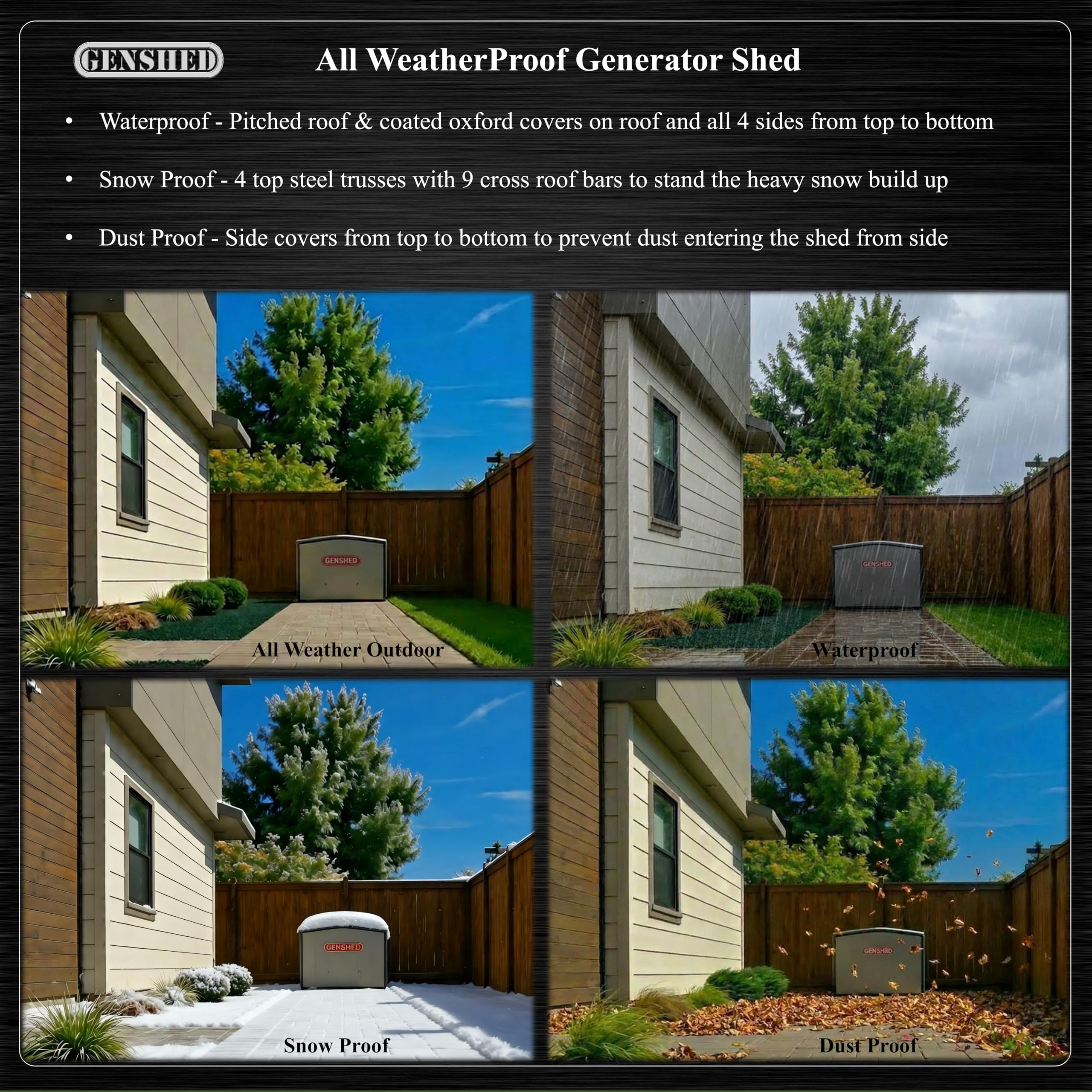 Extra Large Generator Shed (GCM) - For Generators with length between 36" - 42" & width between 31" - 34"