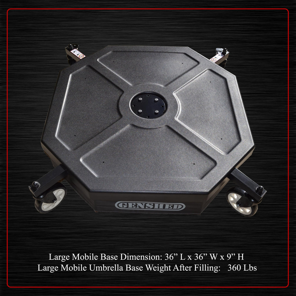 Large Mobile Cantilever Umbrella Base with Wheels